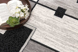 2' X 15' Gray Asymmetric Blocks Runner Rug - Homeroots - Flyclothing LLC