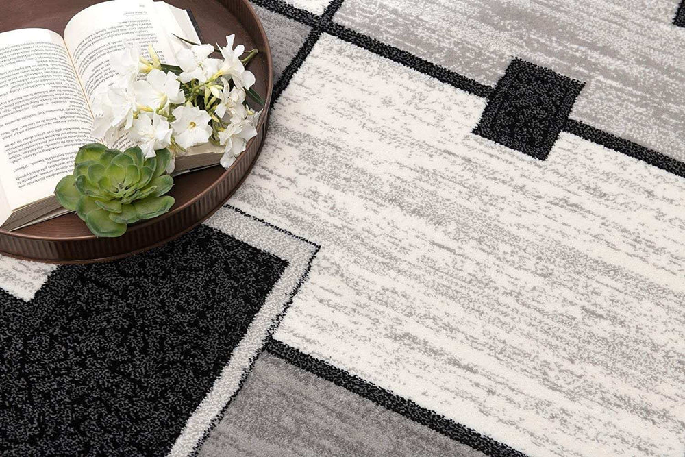 3' X 5' Gray Abstract Power Loom Area Rug - Homeroots - Flyclothing LLC