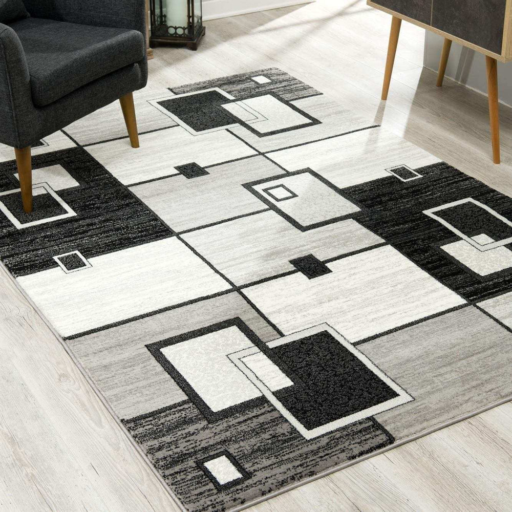 5' X 7' Gray Abstract Dhurrie Area Rug - Homeroots - Flyclothing LLC