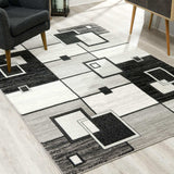5' X 7' Gray Abstract Dhurrie Area Rug - Homeroots - Flyclothing LLC