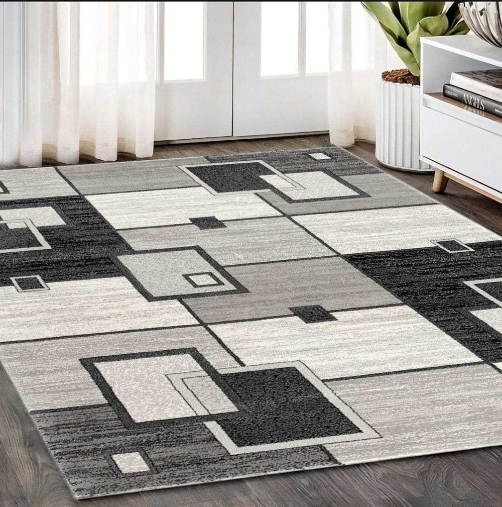 5' X 7' Gray Abstract Dhurrie Area Rug - Homeroots - Flyclothing LLC