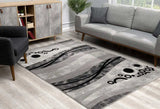4' X 6' Gray Abstract Power Loom Area Rug - Homeroots - Flyclothing LLC