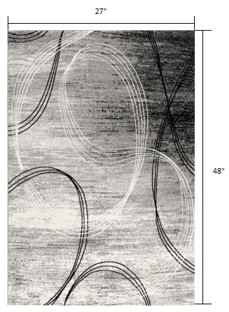 2' X 4' Gray Abstract Dhurrie Area Rug - Homeroots - Flyclothing LLC