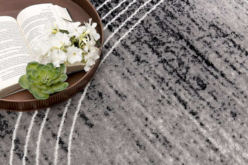 3' X 5' Gray Abstract Power Loom Area Rug - Homeroots - Flyclothing LLC