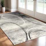 3' X 5' Gray Abstract Power Loom Area Rug - Homeroots - Flyclothing LLC