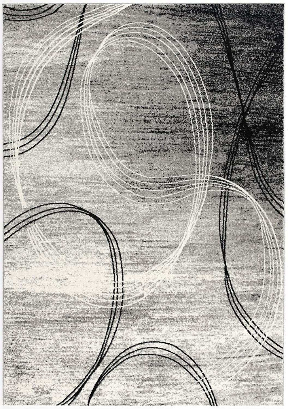 4' X 6' Gray Abstract Power Loom Area Rug - Homeroots - Flyclothing LLC