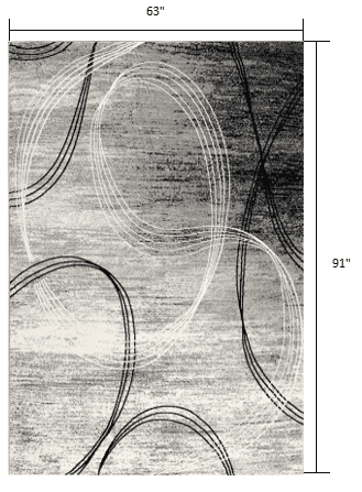 5' X 7' Gray Abstract Dhurrie Area Rug - Homeroots - Flyclothing LLC