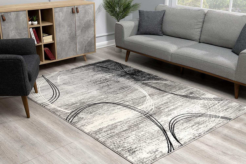 8' X 10' Gray Abstract Dhurrie Area Rug - Homeroots - Flyclothing LLC