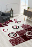 3' X 5' Red Abstract Power Loom Area Rug - Homeroots - Flyclothing LLC