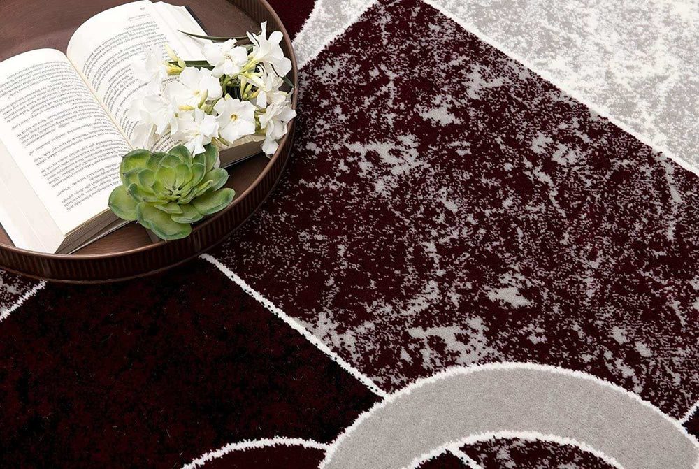 3' X 5' Red Abstract Power Loom Area Rug - Homeroots - Flyclothing LLC