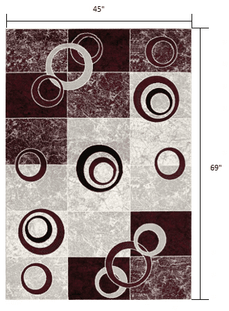 4' X 6' Red Abstract Power Loom Area Rug - Homeroots - Flyclothing LLC