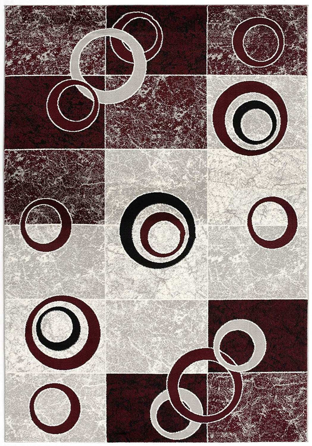 5' X 7' Red Abstract Dhurrie Area Rug - Homeroots - Flyclothing LLC