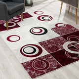 8' X 10' Red Abstract Dhurrie Area Rug - Homeroots - Flyclothing LLC
