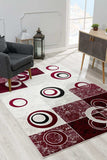 8' X 10' Red Abstract Dhurrie Area Rug - Homeroots - Flyclothing LLC