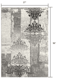 2' X 8' Gray Faded Filigree Pattern Runner Rug - Homeroots - Flyclothing LLC