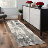 2' X 8' Gray Faded Filigree Pattern Runner Rug - Homeroots - Flyclothing LLC