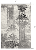 4' X 6' Gray Damask Dhurrie Area Rug - Homeroots - Flyclothing LLC