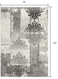 6' X 9' Gray Damask Dhurrie Area Rug - Homeroots - Flyclothing LLC