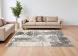 6' X 9' Gray Damask Dhurrie Area Rug - Homeroots - Flyclothing LLC