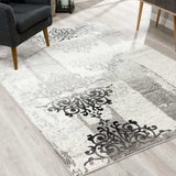 8' X 10' Gray Damask Dhurrie Area Rug - Homeroots - Flyclothing LLC