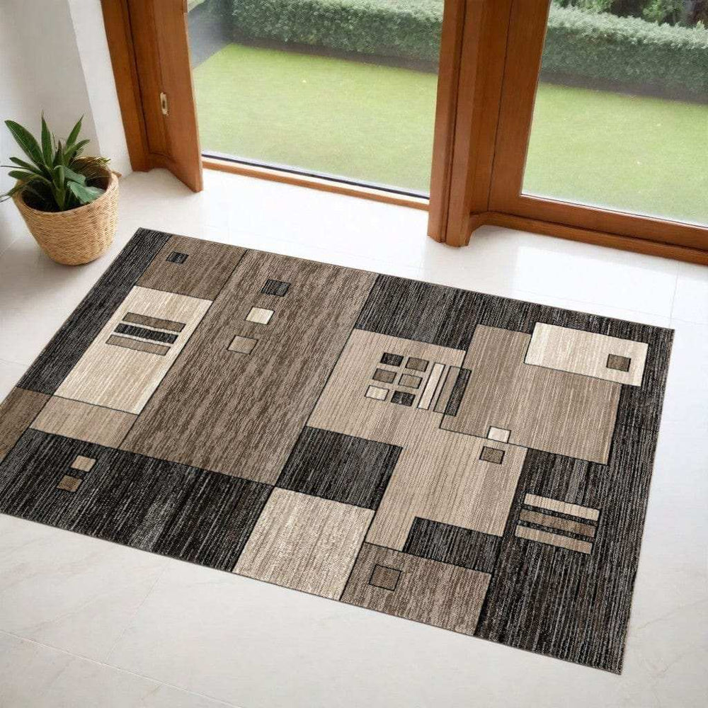2' X 4' Beige Abstract Dhurrie Area Rug - Homeroots - Flyclothing LLC