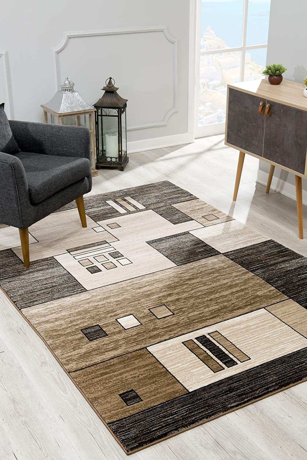 8' X 10' Beige Abstract Dhurrie Area Rug - Homeroots - Flyclothing LLC
