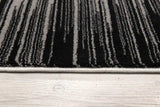 13' Black and Gray Abstract Power Loom Runner Rug - Homeroots - Flyclothing LLC