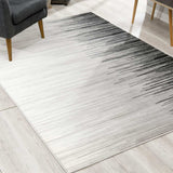 5' X 7' Black Abstract Dhurrie Area Rug - Homeroots - Flyclothing LLC