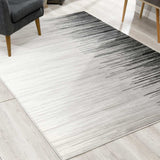 6' X 9' Black Abstract Dhurrie Area Rug - Homeroots - Flyclothing LLC