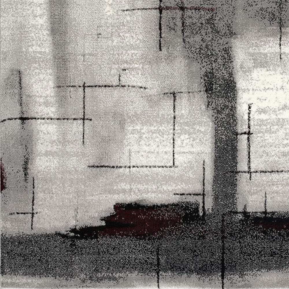 2' X 5' Grey Abstract Area Rug - Homeroots - Flyclothing LLC