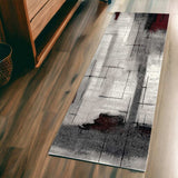 2' X 5' Grey Abstract Area Rug - Homeroots - Flyclothing LLC