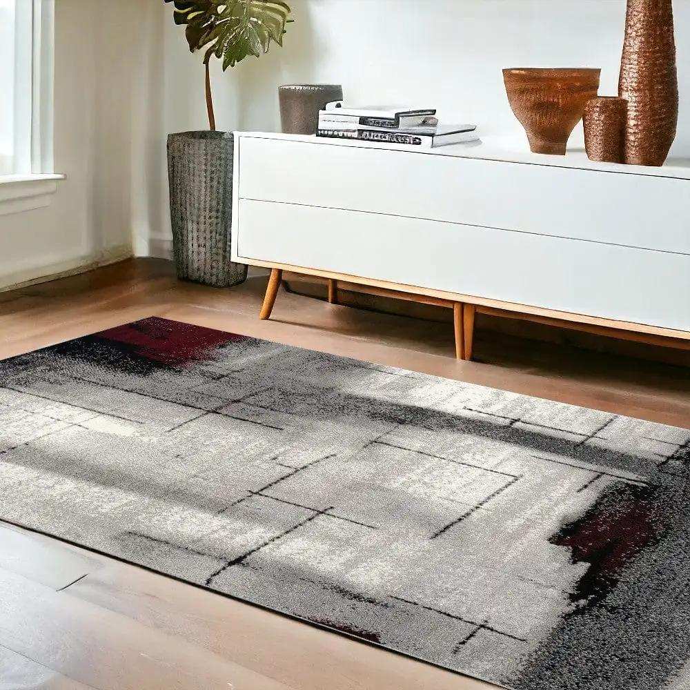 4' X 6' Gray Abstract Power Loom Area Rug - Homeroots - Flyclothing LLC