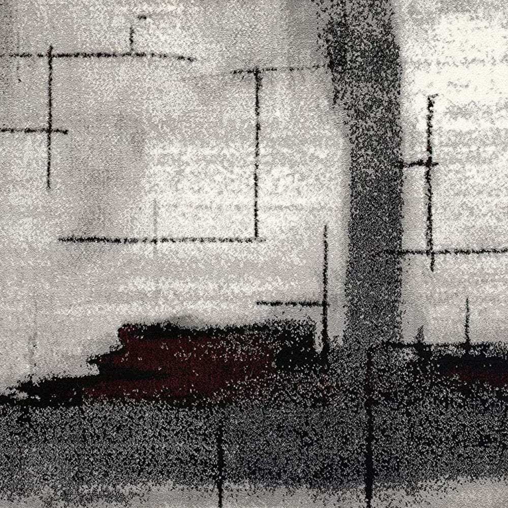 8' X 10' Gray Abstract Dhurrie Area Rug - Homeroots - Flyclothing LLC