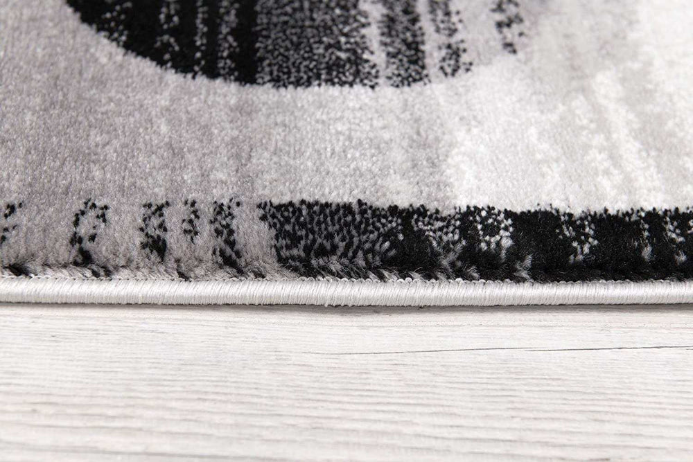 10' Gray Abstract Power Loom Runner Rug - Homeroots - Flyclothing LLC