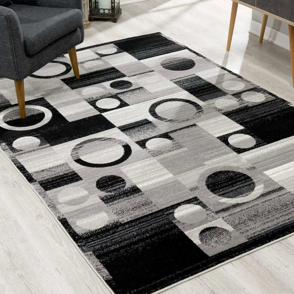 6' X 9' Gray Abstract Dhurrie Area Rug - Homeroots - Flyclothing LLC