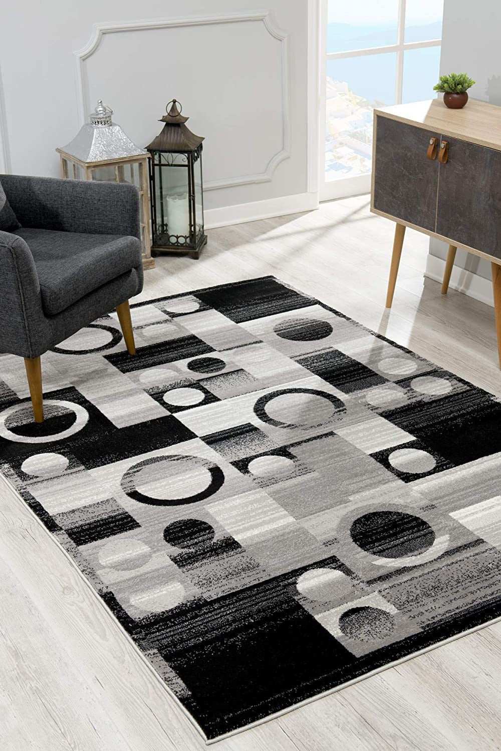 6' X 9' Gray Abstract Dhurrie Area Rug - Homeroots - Flyclothing LLC