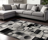 6' X 9' Gray Abstract Dhurrie Area Rug - Homeroots - Flyclothing LLC