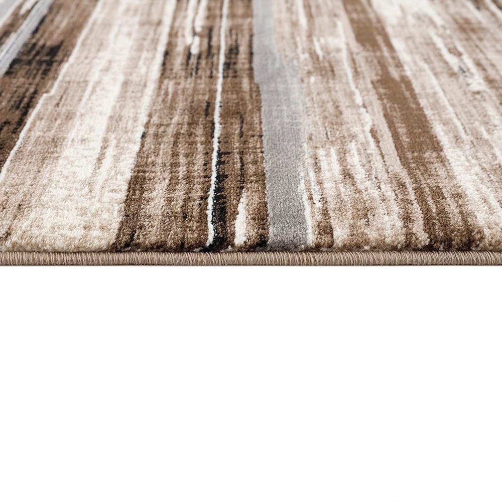 2' X 13' Beige Rustic Strokes Runner Rug - Homeroots - Flyclothing LLC