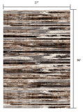 2' X 8' Beige Rustic Strokes Runner Rug - Homeroots - Flyclothing LLC