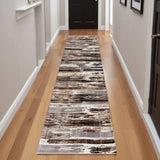 10' Beige Striped Dhurrie Runner Rug - Homeroots - Flyclothing LLC
