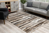 4' X 6' Gray and Brown Abstract Distressed Area Rug - Homeroots - Flyclothing LLC