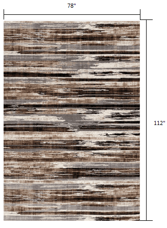 6' X 9' Beige Striped Dhurrie Area Rug - Homeroots - Flyclothing LLC