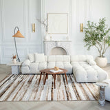 8' X 10' Beige Striped Dhurrie Area Rug - Homeroots - Flyclothing LLC