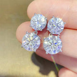 10 Carat Moissanite 925 Sterling Silver Earrings - Trendsi - Flyclothing LLC