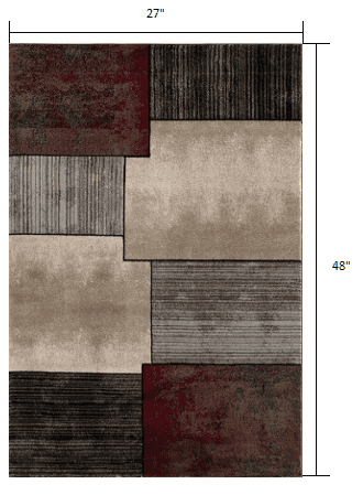 2' X 4' Brown Abstract Dhurrie Area Rug - Homeroots - Flyclothing LLC