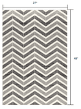 2' X 4' Gray Chevron Dhurrie Area Rug - Homeroots - Flyclothing LLC