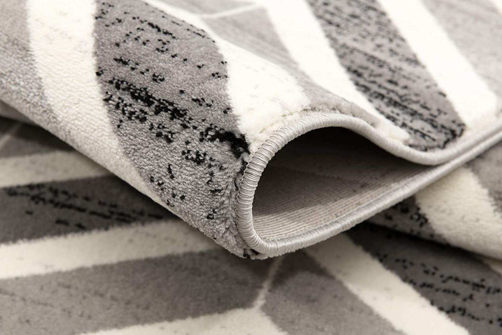 3' X 5' Gray Chevron Power Loom Area Rug - Homeroots - Flyclothing LLC