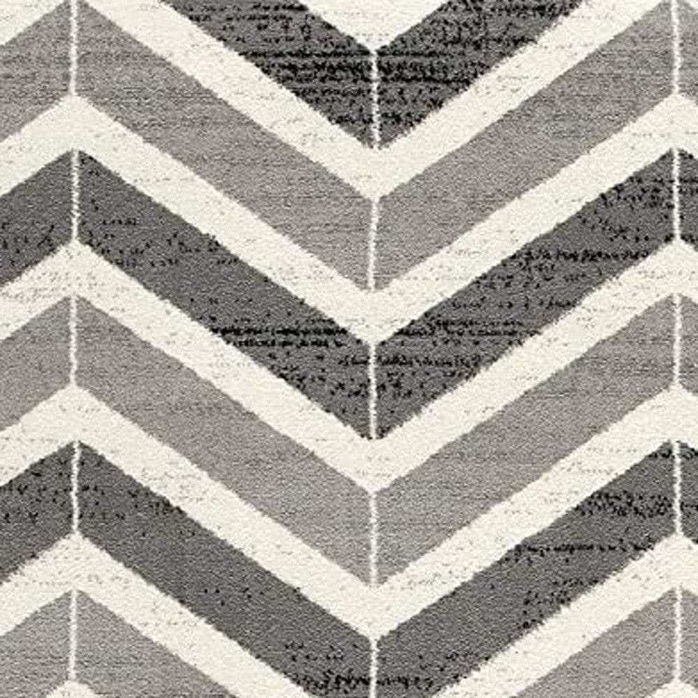 3' X 5' Gray Chevron Power Loom Area Rug - Homeroots - Flyclothing LLC