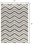 4' X 6' Gray Chevron Power Loom Area Rug - Homeroots - Flyclothing LLC
