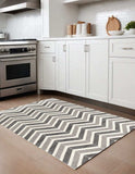 4' X 6' Gray Chevron Power Loom Area Rug - Homeroots - Flyclothing LLC